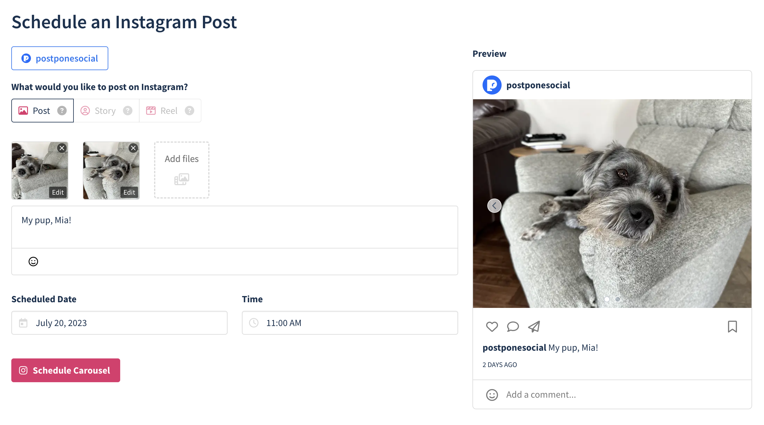 Add files and preview