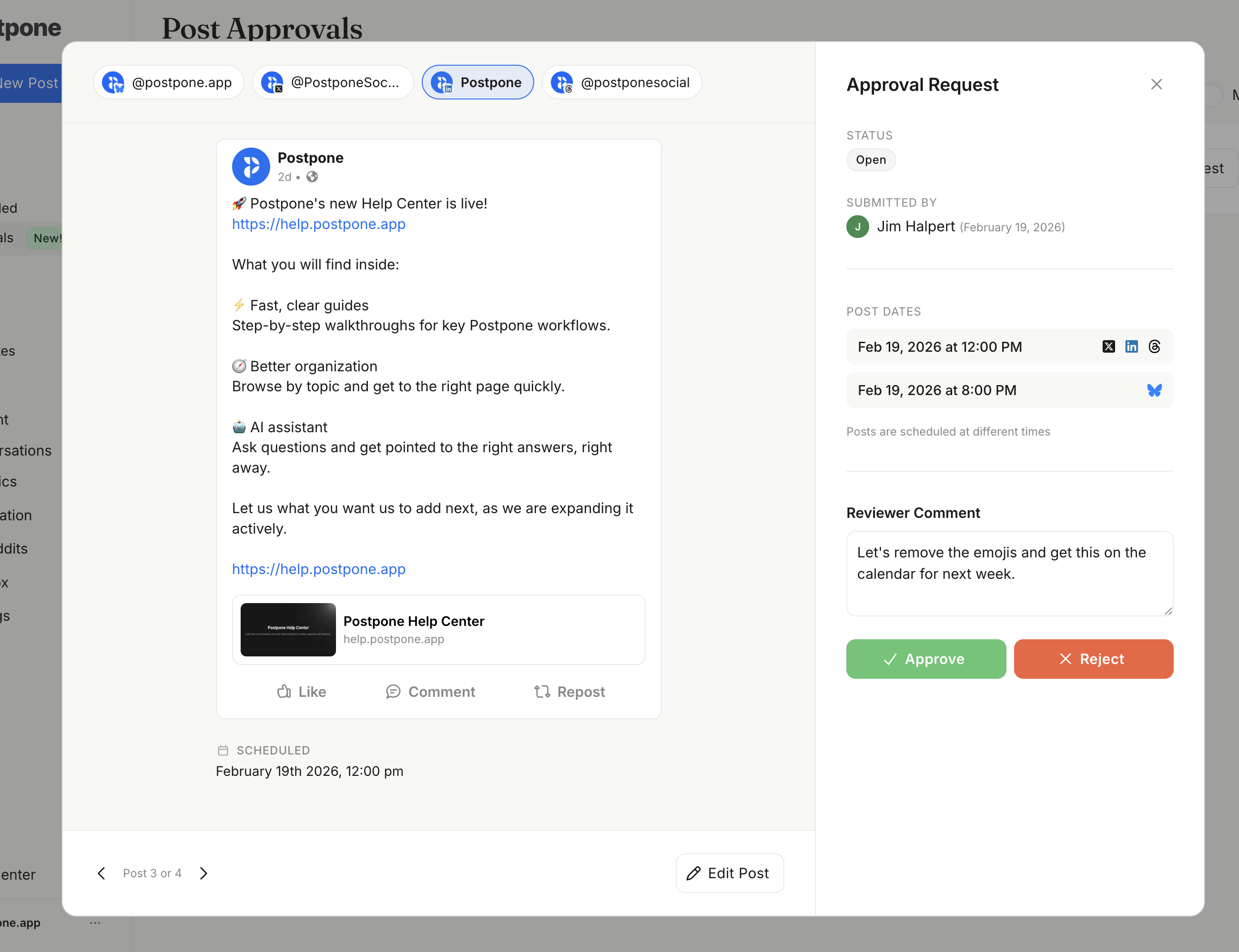 Approving or requesting changes