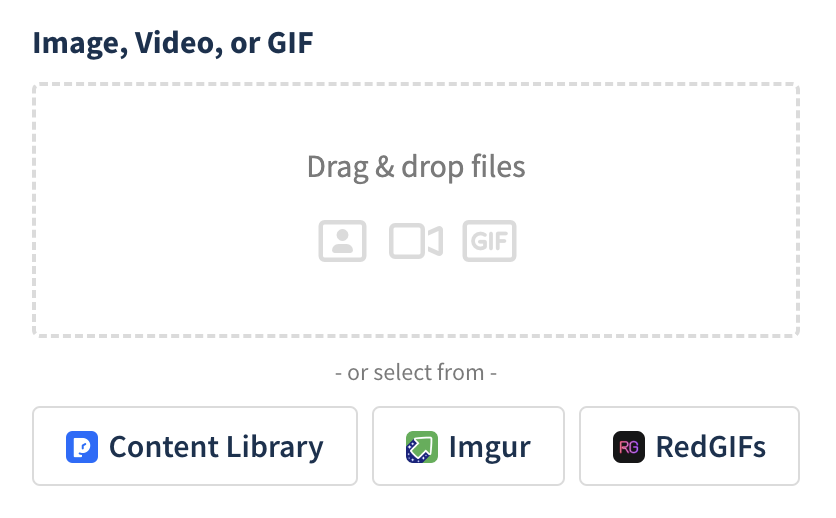 Choosing existing RedGIFs content