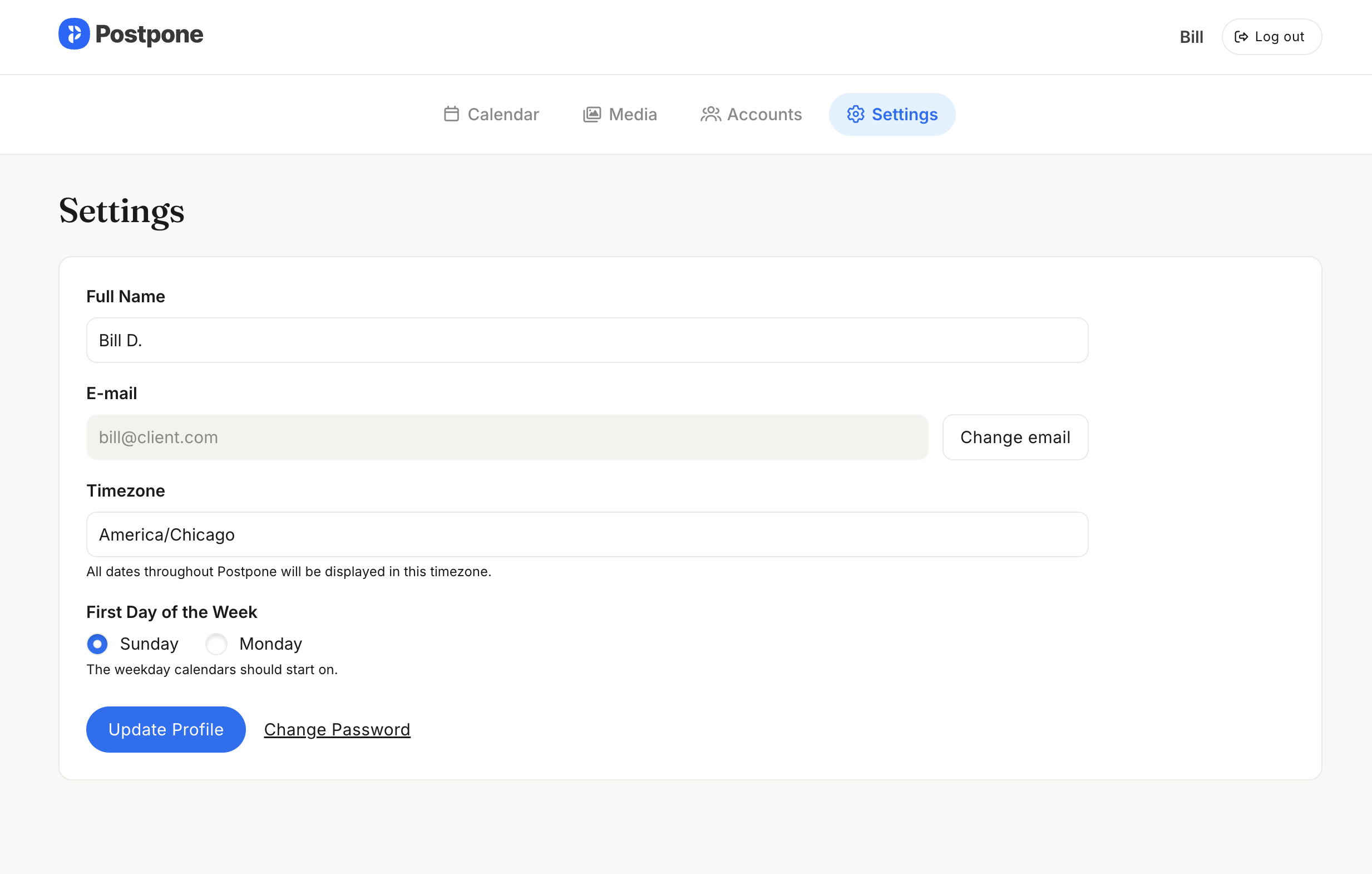 Client Portal Settings