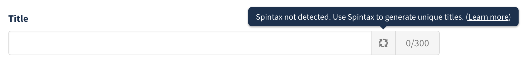 Gray spintax indicator